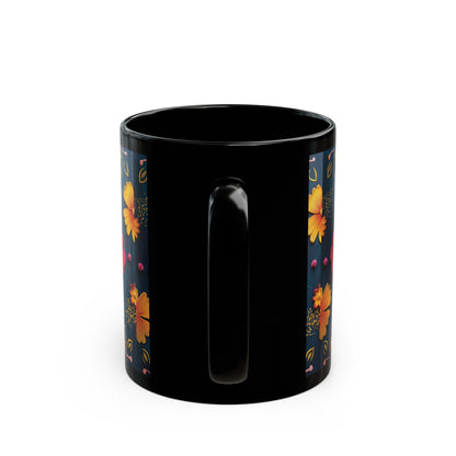 Chai Tea Coffee Black Mug - Vibrant Indian Decor - 11oz or 15 oz - Gift for Festivals, Wedding, Anniversary, Birthdays