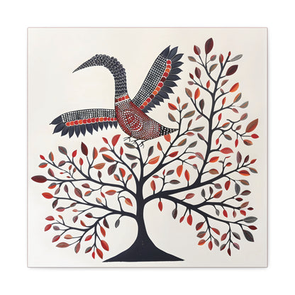 Gond Wall Art | 20 X 20 Inch | Indian Home Decor | 100% Cotton Canvas Gallery Wrap | Perfect Gift for Indian Festivals