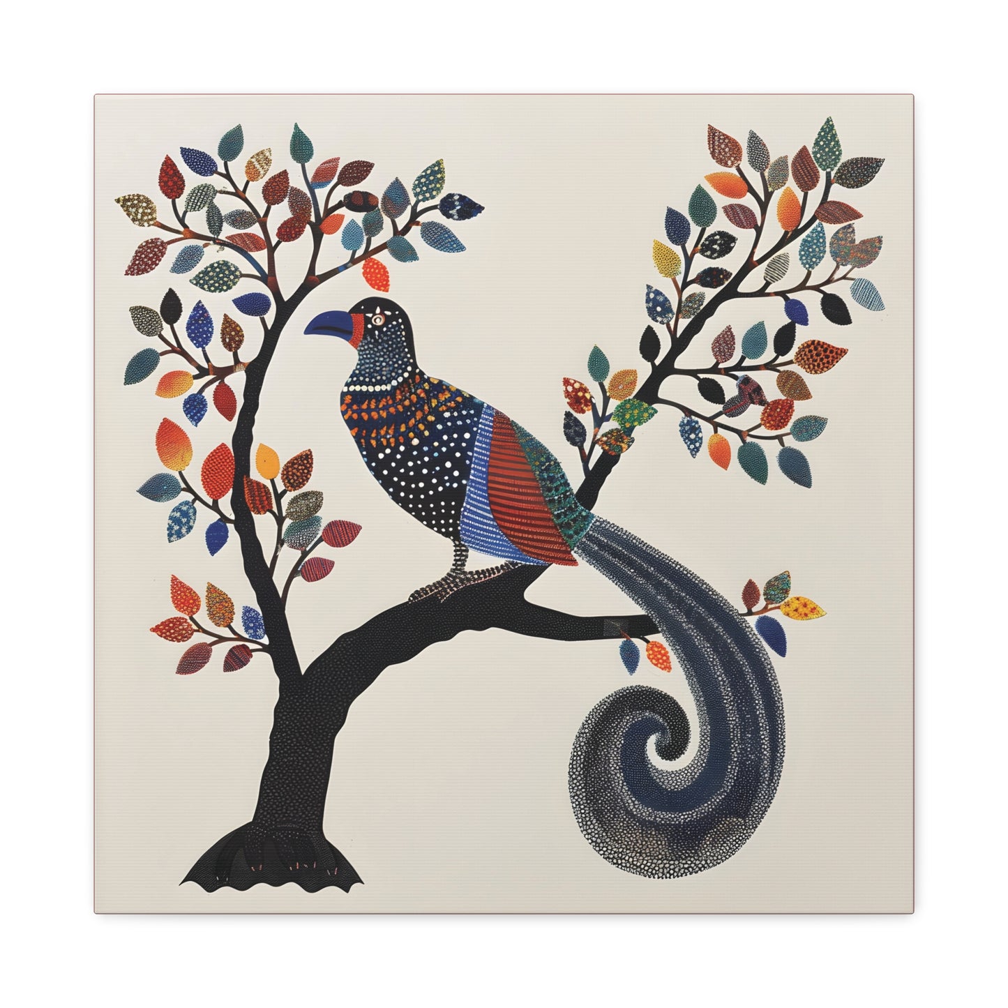 Gond Wall Art | 20 X 20 Inch | Indian Home Decor | 100% Cotton Canvas Gallery Wrap | Perfect Gift for Indian Festivals