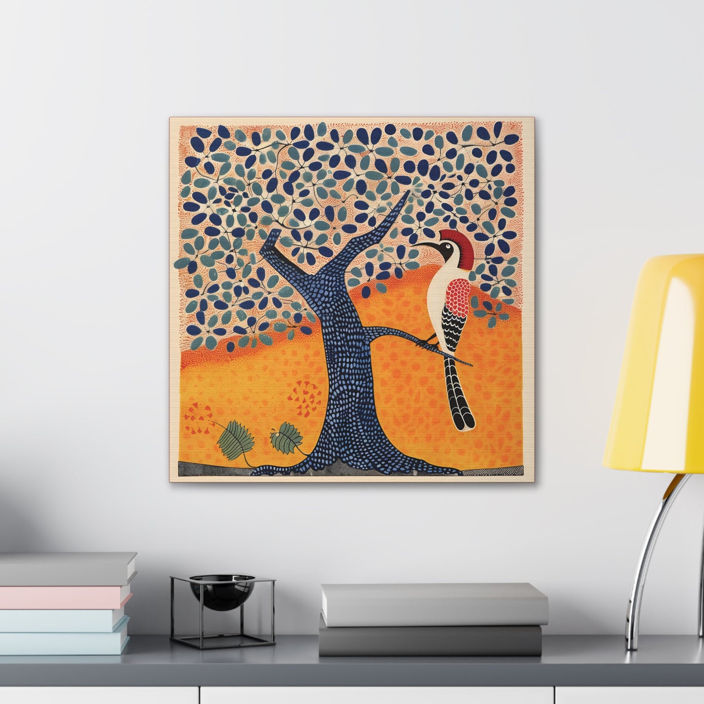 Gond Wall Art | 20 X 20 Inch | Indian Home Decor | 100% Cotton Canvas Gallery Wrap | Perfect Gift for Indian Festivals