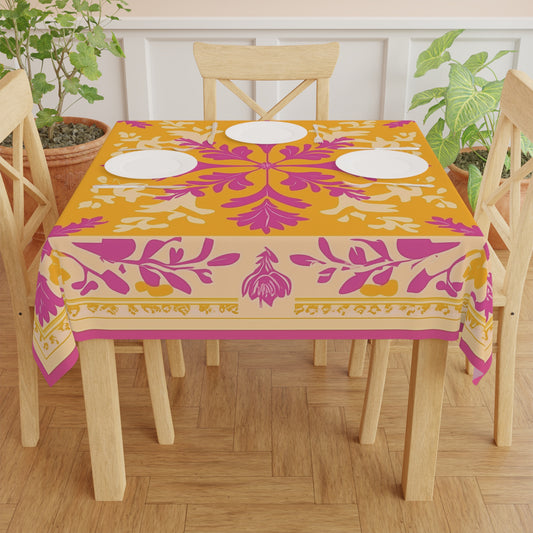 Breakfast Table Cover Indian Design | Square 55.1 by 55.1 inches | Sanskrit Arts