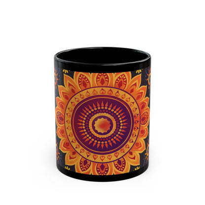 Chai Tea Coffee Black Mug - Vibrant Indian Decor - 11oz or 15 oz - Gift for Festivals, Wedding, Anniversary, Birthdays